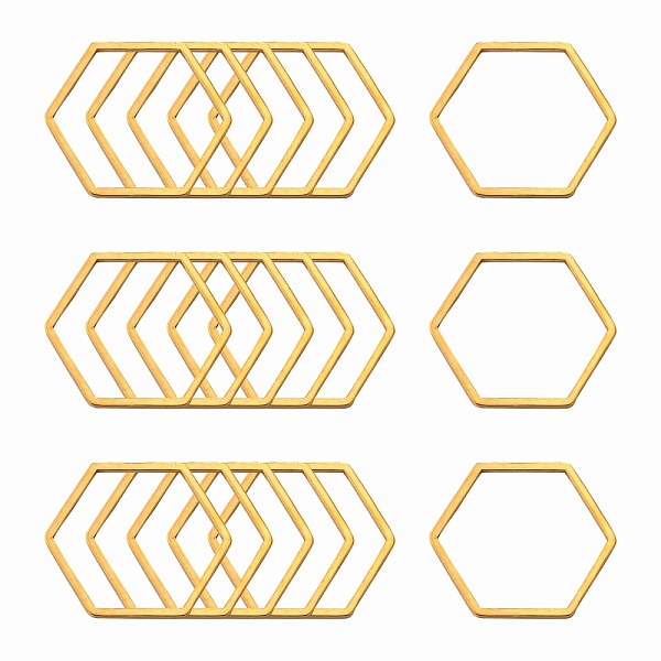 

PandaHall 304 Stainless Steel Linking Ring, Hexagon, Golden, 16x18x0.8mm 304 Stainless Steel Hexagon
