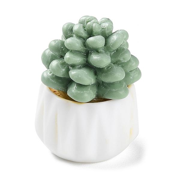 PandaHall Resin Simulation Potted Cactus, for Car or Home Office Desktop Ornaments, Dark Sea Green, 23x31mm Resin Cactus