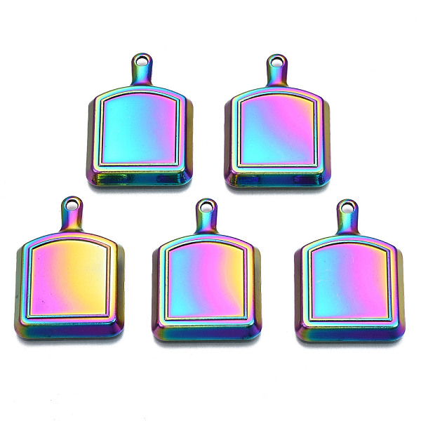 

PandaHall Rainbow Color Alloy Pendants, Cadmium Free & Nickel Free & Lead Free, Pan, 35.5x24.5x4.5mm, Hole: 2.5mm Alloy Tableware
