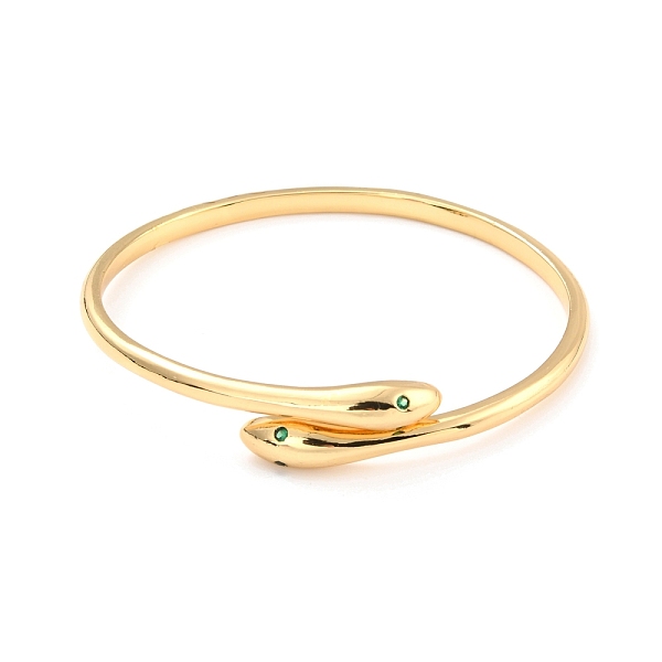 

PandaHall Green Cubic Zirconia Snake Wrap Cuff Bangle, Brass Plain Simple Open Bangle for Women, Lead Free & Cadmium Free, Real 18K Gold...