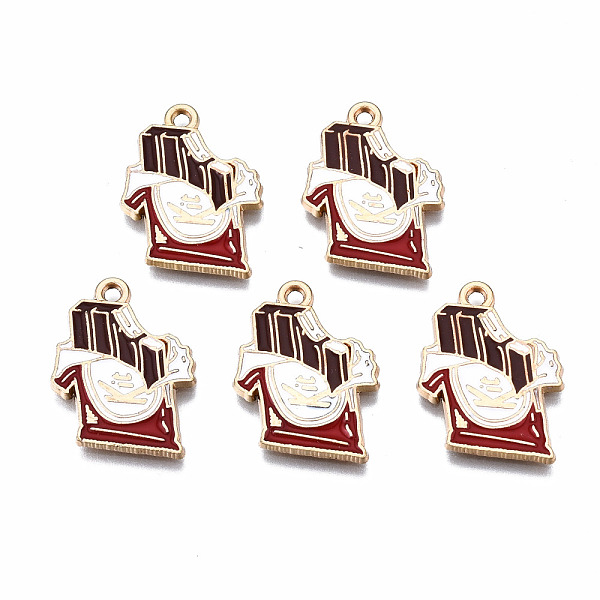 

PandaHall Eco-Friendly Alloy Enamel Pendants, Cadmium Free & Lead Free & Nickel Free, Light Gold, Chocolate, Coconut Brown, 20x15.5x1.5mm...