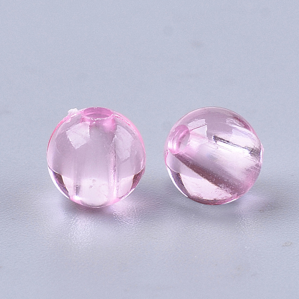 

PandaHall Transparent Plastic Beads, Round, Pink, 6x5.5mm, Hole: 1.8mm, about 5000pcs/500g Plastic Round Pink
