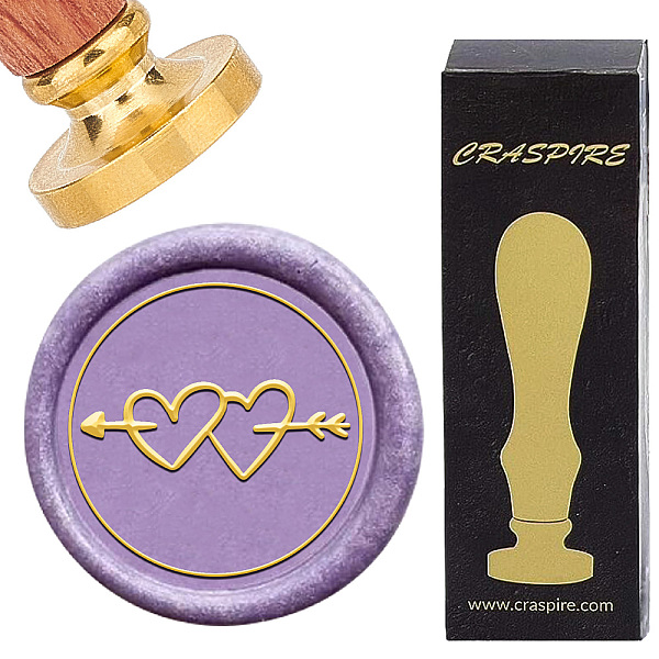 

PandaHall CRASPIRE Heart-to-Heart Wax Seal Stamps 30mm Round Sealing Wax Stamps Removable Brass Head with Rosewood Handle for Wedding...