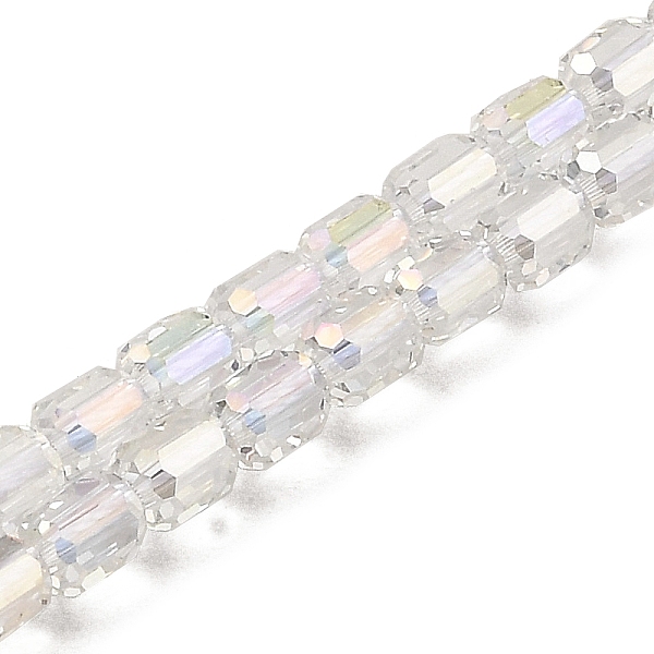

PandaHall Electroplate Transparent Glass Beads Strands, Faceted, Column, Colorful, 5.5x4mm, Hole: 1mm, about 75pcs/strand, 15.55~15.67 inch...