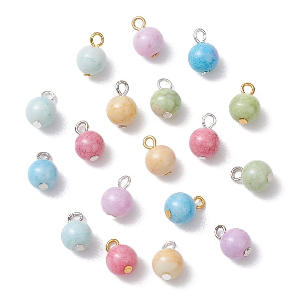 Opaque Crackle Glass Pendants
