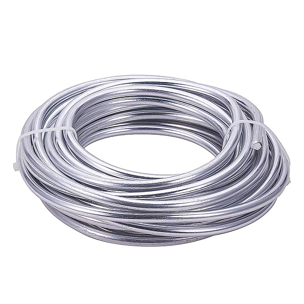 BENECREAT 3 Gauge(6mm) Silver Aluminum Wire 23 Feet(7m) Bendable Metal Sculpting Wire For Floral Model Skeleton Art Making And Beading...