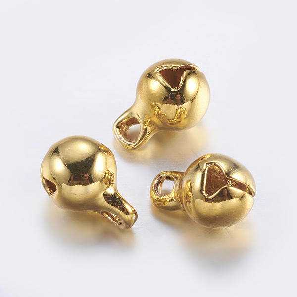

PandaHall Brass Bell Charms, Golden, 9x6mm, Hole: 1.5mm Brass Bell