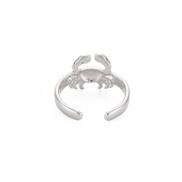 

PandaHall 304 Stainless Steel 12 Constellations/Zodiac Signs Open Cuff Ring for Women, Stainless Steel Color, Cancer, US Size 7 3/4(17.9mm)...