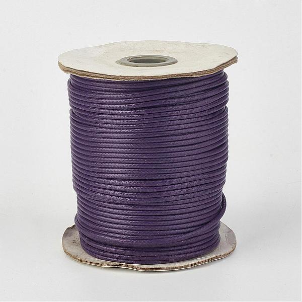 

PandaHall Eco-Friendly Korean Waxed Polyester Cord, Indigo, 3mm, about 41.01~41.56 Yards(37.5~38m)/Roll Waxed Polyester Cord Round Purple