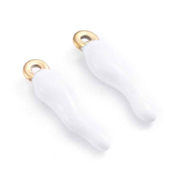 

PandaHall Ion Plating(IP) 304 Stainless Steel Pendants, Enamelled Sequins, Horn of Plenty/Italian Horn Cornicello Charms, Golden, White...