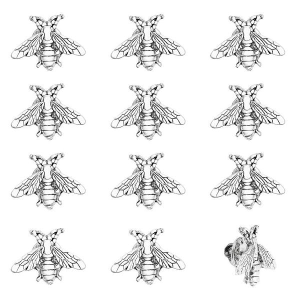

PandaHall CHGCRAFT 12Pcs Bees Alloy Lapel Pins for Backpack Clothes Decorations Party Anniversary Accessories Gifts, Antique Silver...