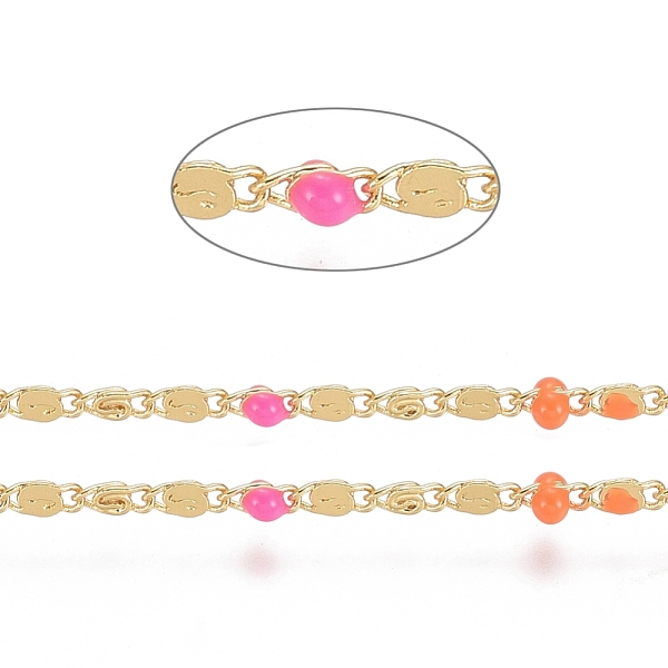 

PandaHall Handmade Brass Lumachina Chains, Snail/Scroll Chains, with Enamel and Spool, Soldered, Long-Lasting Plated, Real 18K Gold Plated...