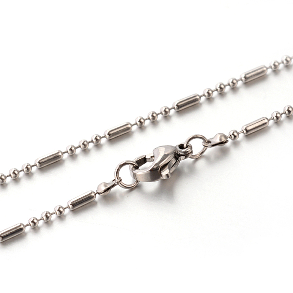

PandaHall 304 Stainless Steel Ball Chain Necklaces, with Lobster Claw Clasps, Stainless Steel Color, 17.7 inch(45cm), 1.5mm 304 Stainless...