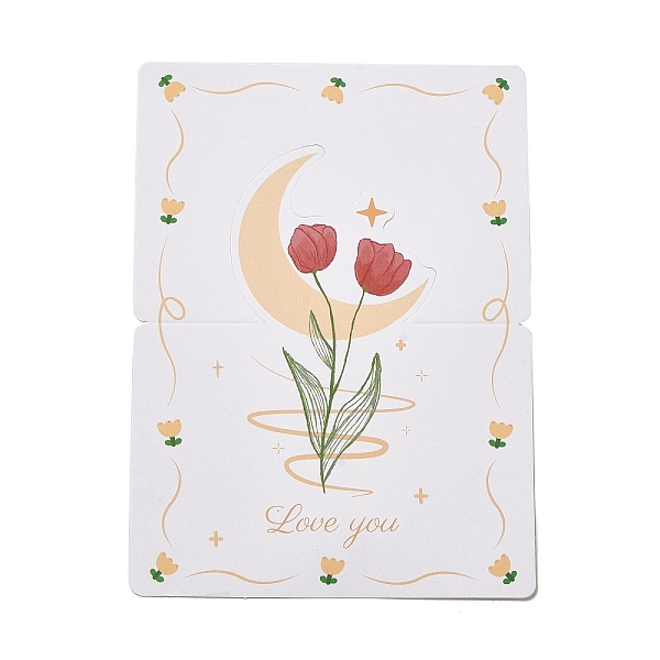 

PandaHall Paper Invitations Greeting Card, Flower, 136x98x0.3mm Paper Flower