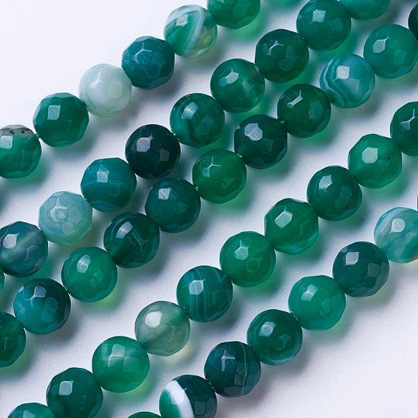 Natural Banded Agate Beads Strands
