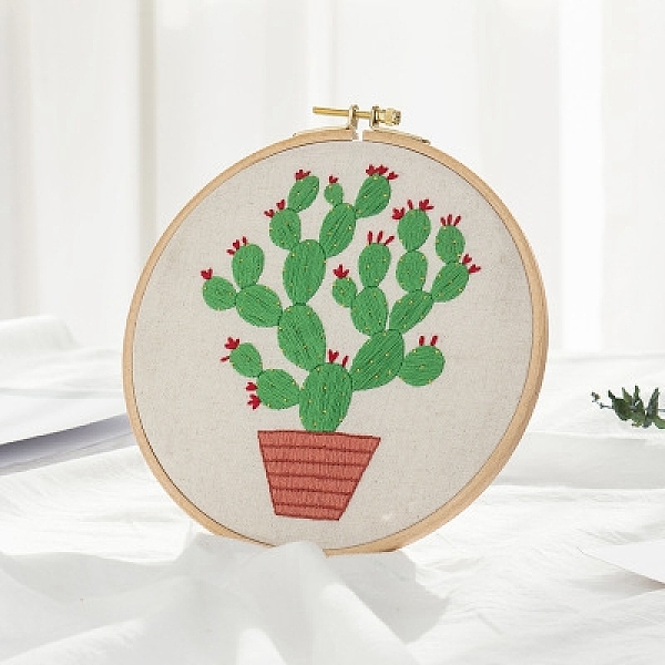 Cactus Pattern DIY Beginner Embroidery Beginner Kit