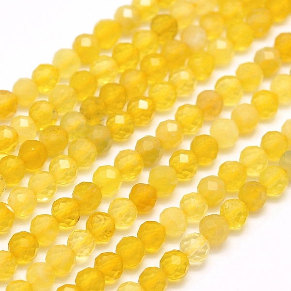 

PandaHall Natural Yellow Opal Beads Strands, Faceted, Round, 4mm, Hole: 0.5mm, about 96pcs/strand, 15.7 inch(40cm) Yellow Opal Round Yellow