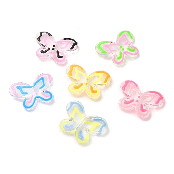

PandaHall Transparent Acrylic Beads, Enamel Butterfly, Mixed Color, 21.5x29x5.8mm, Hole: 2.4mm Acrylic Butterfly Multicolor