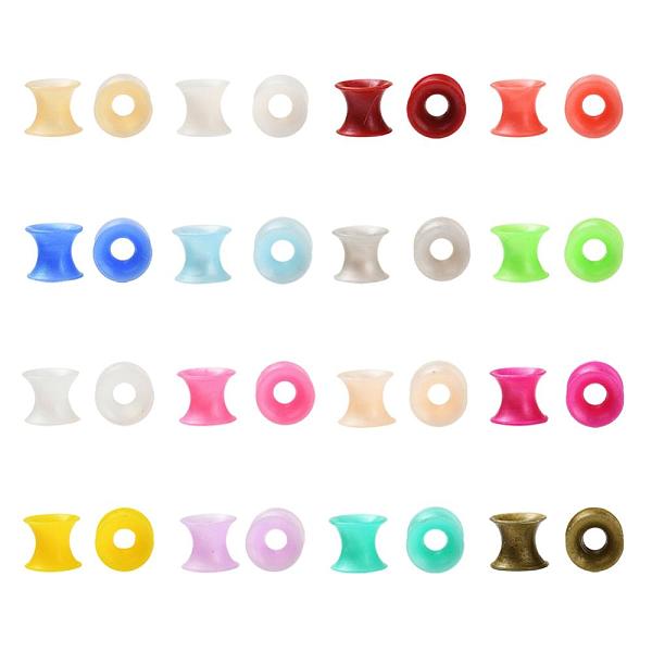 

PandaHall 32Pcs 16 Colors Silicone Thin Ear Gauges Flesh Tunnels Plugs, Ring, Mixed Color, 6mm, Hole: 5.4mm, 2pcs/color Silicone Multicolor
