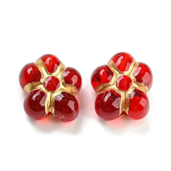 

PandaHall Plating Transparent Acrylic Beads, Golden Metal Enlaced, Flower, Red, 14.5x13.5x7mm, Hole: 1.8mm, about 495pcs/500g Acrylic Flower...