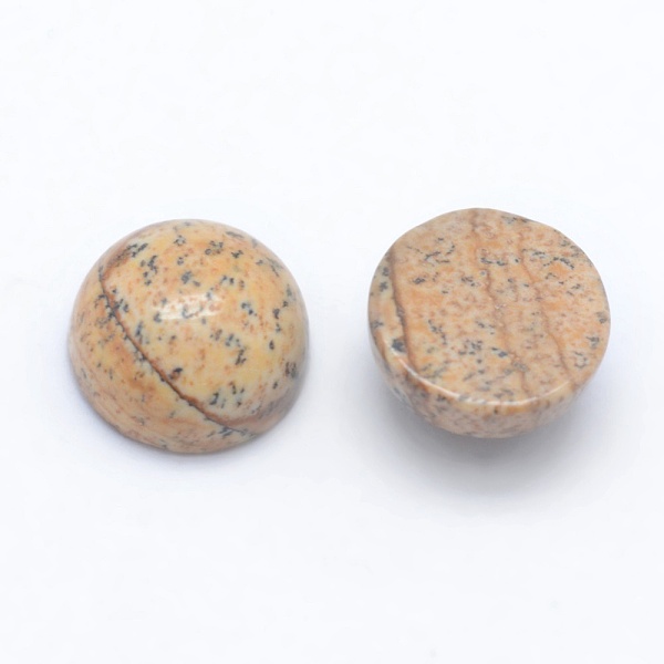

PandaHall Natural Picture Jasper Cabochons, Flat Round, 8x3~4mm Picture Jasper Flat Round