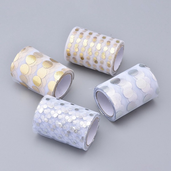 

PandaHall Glitter Sequin Deco Mesh Ribbons, Tulle Fabric, for Wedding Party Decoration, Skirts Decoration Making, Spot Pattern, Mixed Color..., Multicolor