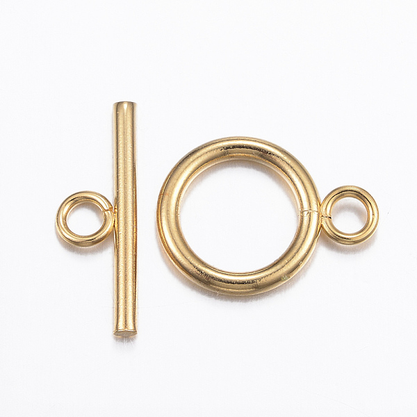 

PandaHall 304 Stainless Steel Toggle Clasps, Real 18K Gold Plated, Ring: 18.5x13.5x2mm, Hole: 3mm, Bar: 20x7x2mm, Hole: 3mm 304 Stainless...
