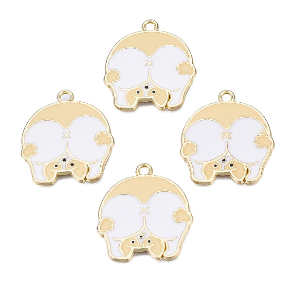 

PandaHall Alloy Enamel Pendants, Cadmium Free & Lead Free, Light Gold, Welsh Corgi, Goldenrod, 27x24x1mm, Hole: 2mm Alloy+Enamel Dog Gold