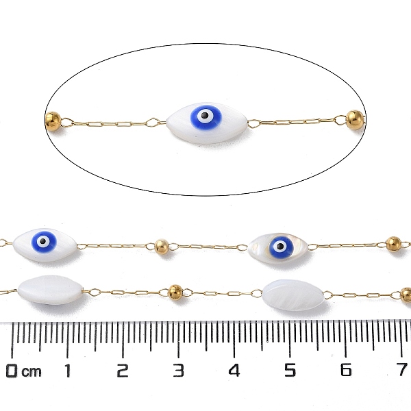 

PandaHall Ion Plating(IP) 304 Stainless Steel Link Chains, with Shell & Enamel & Spool, Soldered, Real 18K Gold Plated, 2x0.7x0.2mm, Horse...