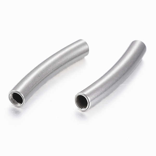 

PandaHall 304 Stainless Steel Tube Beads, Curved, Stainless Steel Color, 25x4mm, Hole: 3mm 304 Stainless Steel Tube