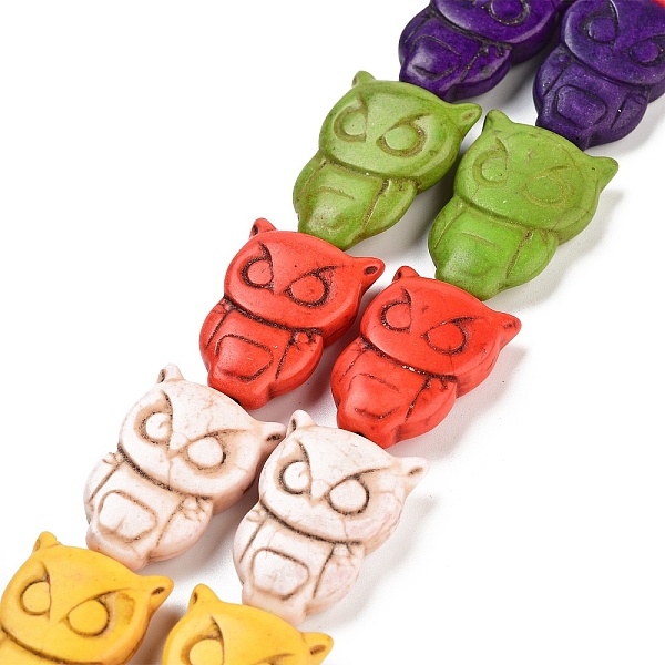 

PandaHall Owl Synthetic Turquoise Beads Strands, Dyed, Mixed Color, 30x20x8mm, Hole: 1mm, about 155pcs/1000g Synthetic Turquoise Owl..., Multicolor