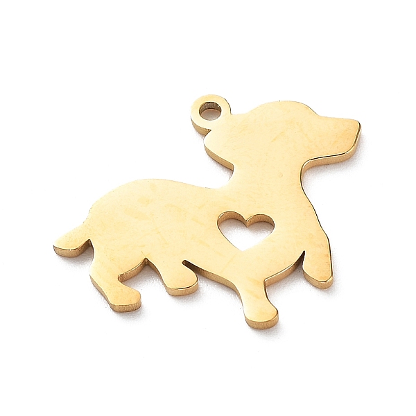 

PandaHall 304 Stainless Steel Pendants, Dog with Heart Charms, Golden, 15x19x1mm, Hole: 1.2mm 304 Stainless Steel Dog
