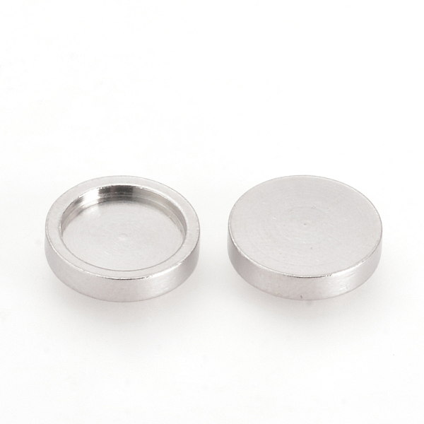 

PandaHall 201 Stainless Steel Plain Edge Bezel Cups, Cabochon Settings, Flat Round, Stainless Steel Color, Tray: 8mm, 10x2mm 201 Stainless...