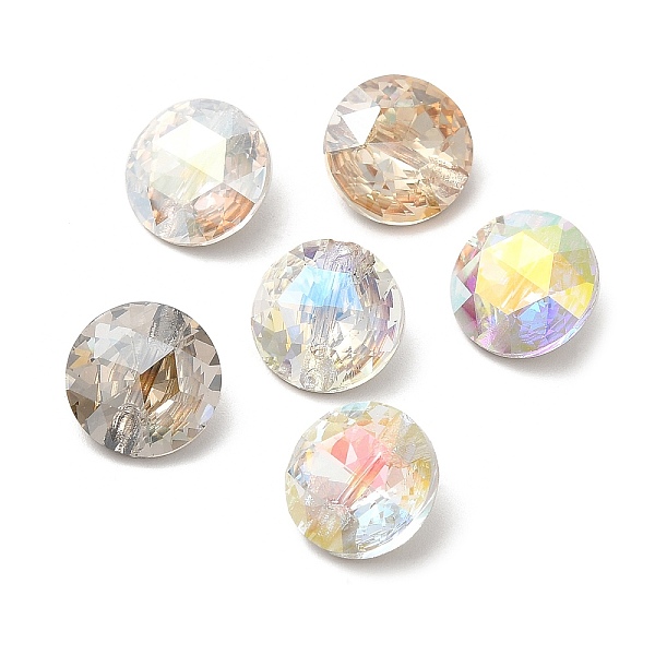 

PandaHall K5 Glass Rhinestone Buttons, Back Plated, Faceted, Round, Mixed Color, 10x5.5mm, Hole: 0.8mm Glass Rhinestone Round Multicolor
