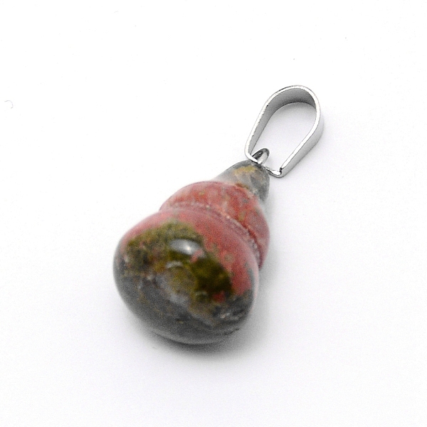 

PandaHall Natural Unakite Pendants, with Platinum Plated Brass Bails, Gourd, 22.5x13mm, Hole: 4x7.5mm Unakite Vegetables