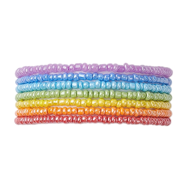 

PandaHall 7 PCS Rainbow Style Glass Seed Beads Bracelets for Women, Mixed Color, 1/8 inch(0.3~0.35cm), Inner Diameter: 2 inch(5.2cm)..., Multicolor