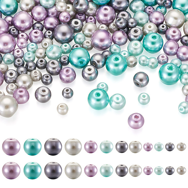 

PandaHall Cheriswelry 12 Strands 12 Styles Baking Painted Pearlized Glass Pearl Round Bead Strands, Mixed Color, 4~9mm, Hole: 1mm, about..., Multicolor