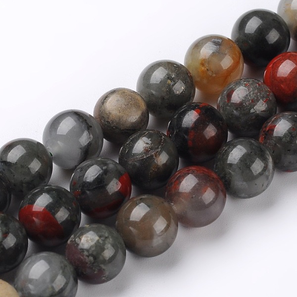 

PandaHall Natural African Bloodstone Beads Strands, Heliotrope Stone Beads, Round, 10mm, Hole: 1mm, about 36~38pcs/strand, 15.74 inch...