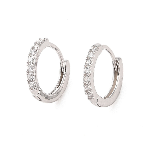 

PandaHall 925 Sterling Silver with Micro Pave Cubic Zirconia Hoop Earrings Findings, Real Platinum Plated, 14.5x13x2mm, Pin: 0.8mm Sterling...