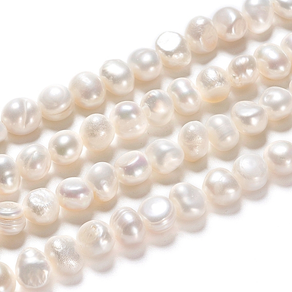 

PandaHall Natural Cultured Freshwater Pearl Beads Strands, Two Sides Polished, Nuggets, Antique White, 6~8x4.5~6x5~6.5mm, Hole: 0.6mm, about..., Orange