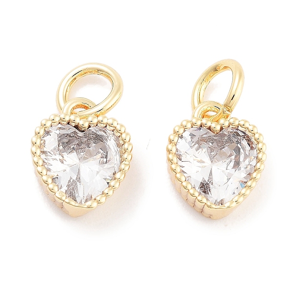 

PandaHall Brass with Cubic Zirconia Pendant, with Jump Ring, Heart, Real 18K Gold Plated, 8.5x7x3.5mm, Hole: 3.4mm Brass+Cubic Zirconia..., Clear