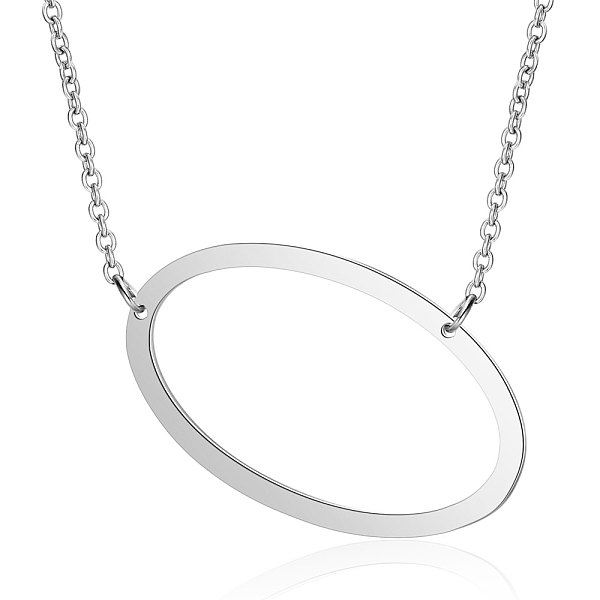 201 Stainless Steel Initial Pendants Necklaces