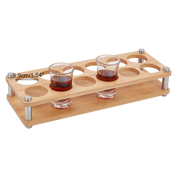 

PandaHall 12-Hole Bamboo Glass Holder Display Racks, Whiskey Spirits Wine Glass Holder with 202 Stainless Steel Findings, for Bar Tasting...