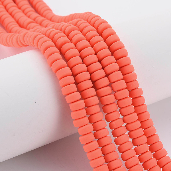 

PandaHall Handmade Polymer Clay Beads Strands, for DIY Jewelry Crafts Supplies, Flat Round, Tomato, 6~7x3mm, Hole: 1.5mm, about..., Red