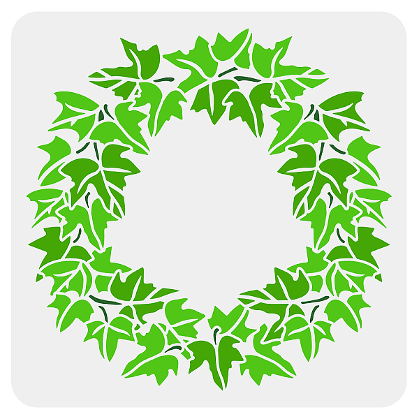 

PandaHall FINGERINSPIRE Ivy Wreath Stencil 11.8x11.8inch Plastic PET Painting Stencil Large Square Stencil Hollow Out Drawing Template...