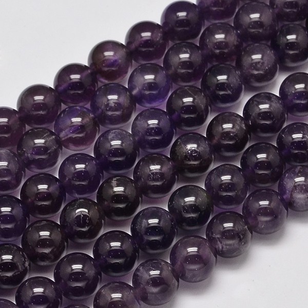 

PandaHall Natural Amethyst Round Bead Strands, 10mm, Hole: 1mm, about 39pcs/strand, 15.1 inch Amethyst Round