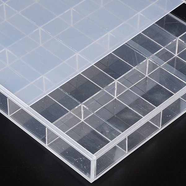 

PandaHall Organizer Box, with 30 Compartments, about 24cm wide, 35cm long, 3.5cm thick, Compartments: 47x57mm Plastic Rectangle Clear