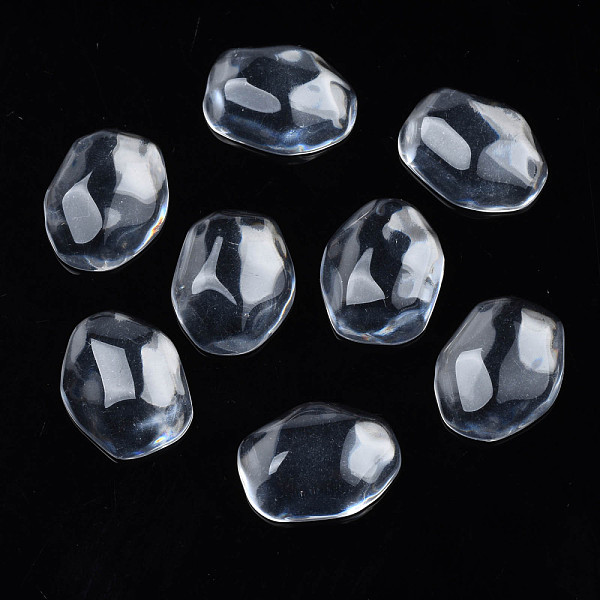 

PandaHall Transparent Resin Cabochons, Water Ripple Cabochons, Oval, Clear, 22.5x17.5x7mm Resin Oval Clear