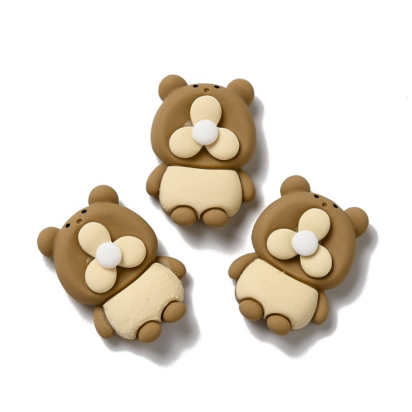 

PandaHall Opaque Resin Cabochons, Bear-shapes Mini Fan, Sienna, 25.5x19x8.5mm Resin Fan Brown