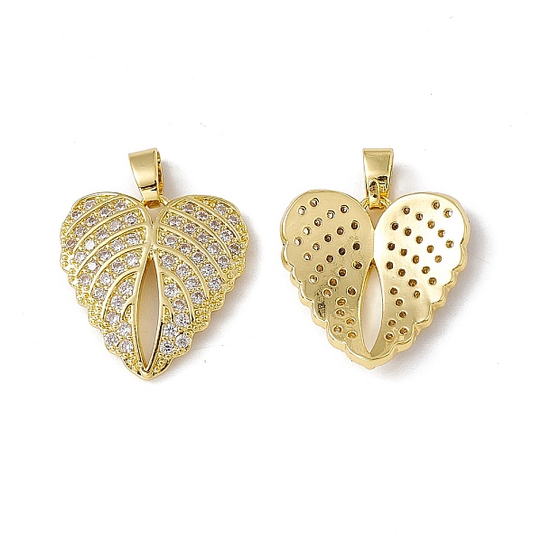 

PandaHall Brass Micro Pave Cubic Zirconia Pendants, Heart Wing Charm, Real 18K Gold Plated, 19x18x3mm, Hole: 3x5.5mm Brass+Cubic Zirconia..., Clear